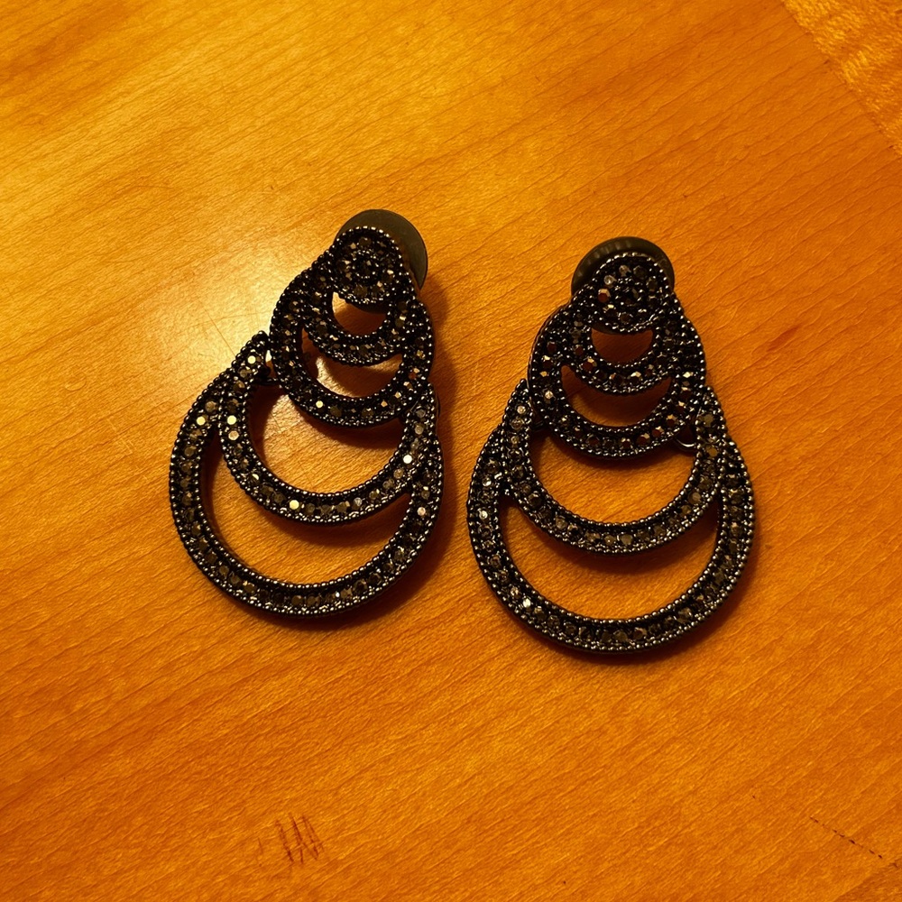 Dark Silver Earrings